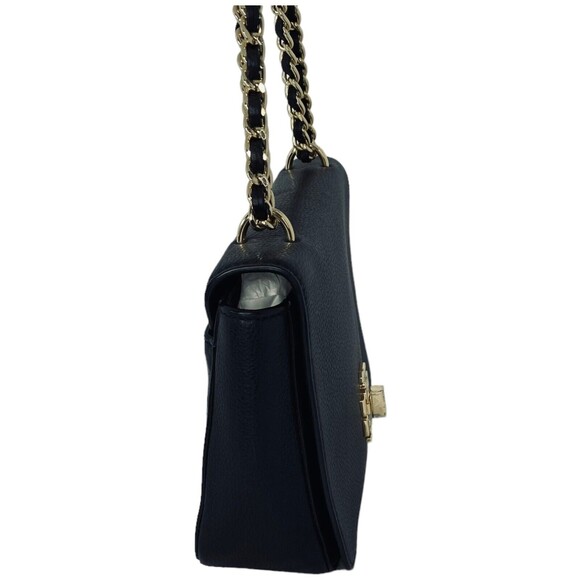 TORY BURCH Mercer Adjustable Shoulder Bag Black Pebbled Leather Gold Hardware - Picture 7 of 16